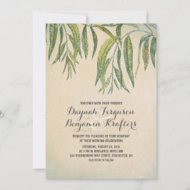 Gum boom laat elegante vintage bruiloft uitnodigin kaart