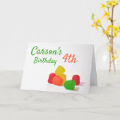 Gum Drops Birthday Party Invitation Snoep Kaart (Gele Bloem)