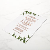Gum Leaf en Elegant Gold Traditional Wedding Folie Uitnodiging (Gedraaid)