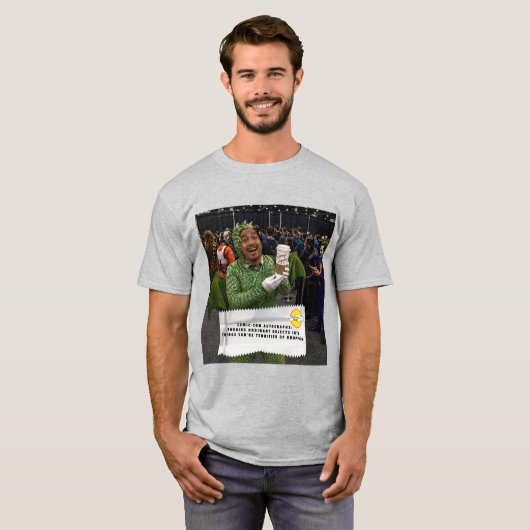 Gum Wrapper Grappen Comic Con T-Shirt (Voorkant volledig)