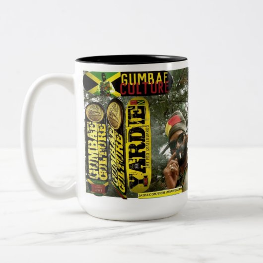 GUMBAE CULTUUR Tweekleurige Mok, 15 oz Tweekleurige Koffiemok (Links)