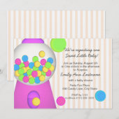 Gumball-Baby shower Kaart (Voorkant / Achterkant)