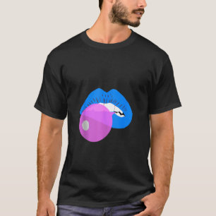 Gumball Blue Lips Mouth Bubble Gum Kiss Kauwoog Bu T-shirt