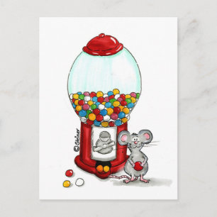 Gumball Design met een schattige kleine muis Briefkaart