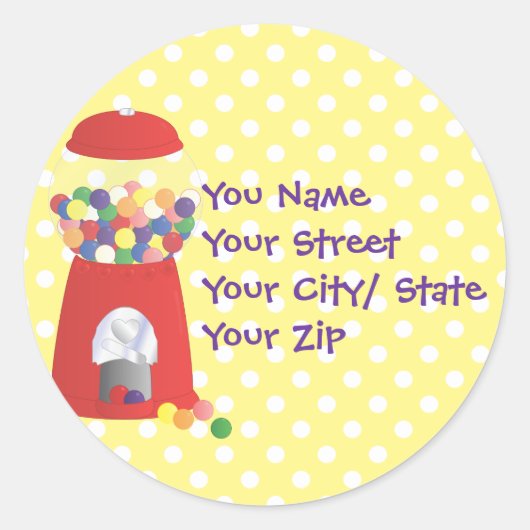 Gumball Fantasy Ronde Sticker (Voorkant)