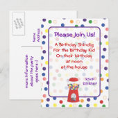 Gumball Invite Uitnodiging Briefkaart (Voorkant / Achterkant)