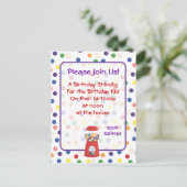 Gumball Invite Uitnodiging Briefkaart (Staand voorkant)