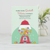 Gumball Machine Birthday Party Invitation Kaart (Staand voorkant)