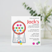 Gumball Machine Birthday Party Invitation Kaart (Staand voorkant)