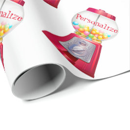 Gumball machine bubblegum rood cadeaupapier
