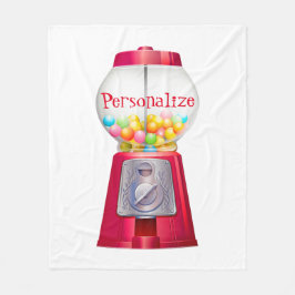 Gumball machine bubblegum rood fleece deken