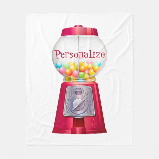 Gumball machine bubblegum rood fleece deken (Voorkant)