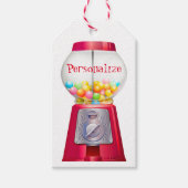 Gumball machine bubblegum  schattig rood cadeaulabel (Voorkant)