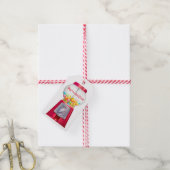 Gumball machine bubblegum  schattig rood cadeaulabel (Met Touw)