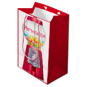 Gumball machine bubblegum  schattig rood feest medium cadeauzakje (Voorkant Gekanteld)