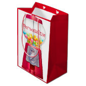Gumball machine bubblegum  schattig rood feest medium cadeauzakje (Achterkant Gekanteld)