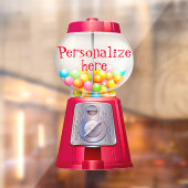 Gumball machine bubblegum  schattig rood feest raamsticker (Vel 2)