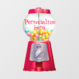Gumball machine bubblegum schattig rood feest raamsticker
