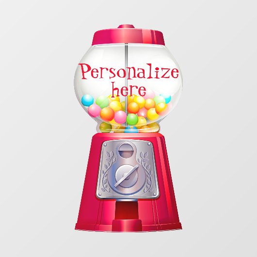 Gumball machine bubblegum  schattig rood feest raamsticker (Vel)