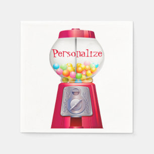 Gumball machine bubblegum  schattig rood feest servet