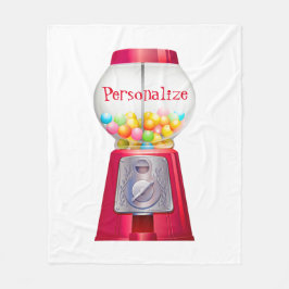 Gumball machine bubblegum schattig rood fleece deken