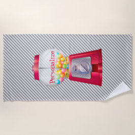 Gumball machine bubblegum schattig rood gestreept strandlaken
