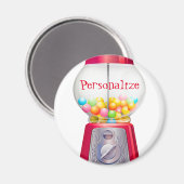 Gumball machine bubblegum  schattig rood magneet (Voorkant / Achterkant)