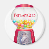 Gumball machine bubblegum  schattig rood magneet (Voorkant)