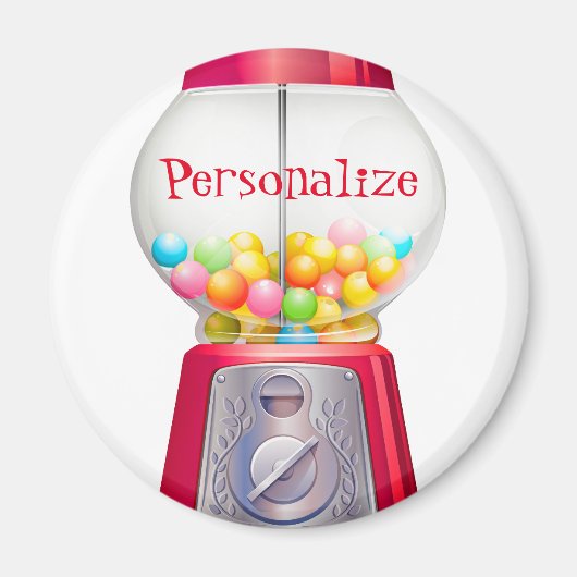 Gumball machine bubblegum  schattig rood magneet (Voorkant)