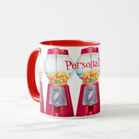 Gumball machine bubblegum  schattig rood mok (Voorkant links)