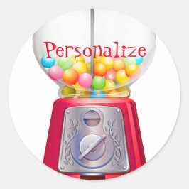 Gumball machine bubblegum schattig rood ronde sticker