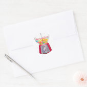 Gumball machine bubblegum schattig rood ronde sticker (Envelop)