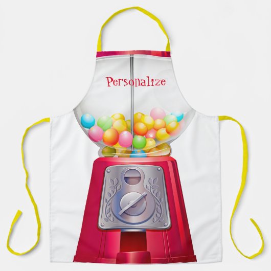Gumball machine bubblegum  schattig rood schort (Voorkant)