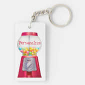 Gumball machine bubblegum  schattig rood sleutelhanger (achterkant)