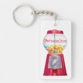 Gumball machine bubblegum  schattig rood sleutelhanger (Voorkant)