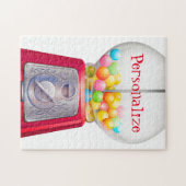 Gumball machine bubblegum  schattig rood snoep legpuzzel (Horizontaal)