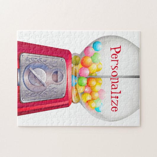 Gumball machine bubblegum  schattig rood snoep legpuzzel (Horizontaal)