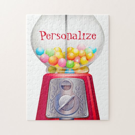 Gumball machine bubblegum  schattig rood snoep legpuzzel (Verticaal)