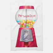 Gumball machine bubblegum  schattig rood theedoek (Verticaal)