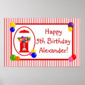Gumball Machine Happy Birthday Banner Poster (Voorkant)