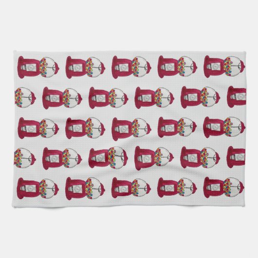 Gumball Machine Retro Snoep Shop Pattern Theedoek (Horizontaal)