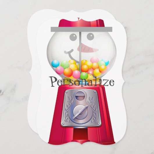  Gumball machine sneeuwpop wereldbol Kaart (Voorkant / Achterkant)