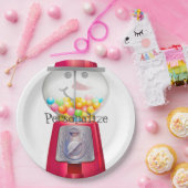  Gumball machine sneeuwpop wereldbol Papieren Bordje (Feest)