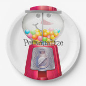  Gumball machine sneeuwpop wereldbol Papieren Bordje (Voorkant)