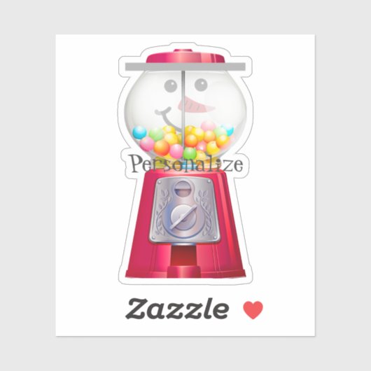  Gumball machine sneeuwpop wereldbol Sticker (Vel)