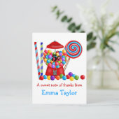 Gumball Machine Snoep Lollipop Briefkaart (Staand voorkant)