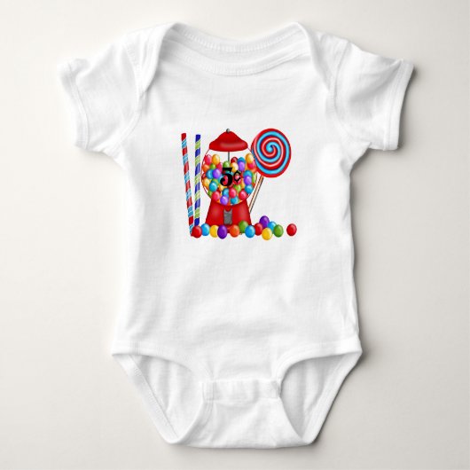 Gumball Machine Snoep Lollipop Romper (Voorkant)