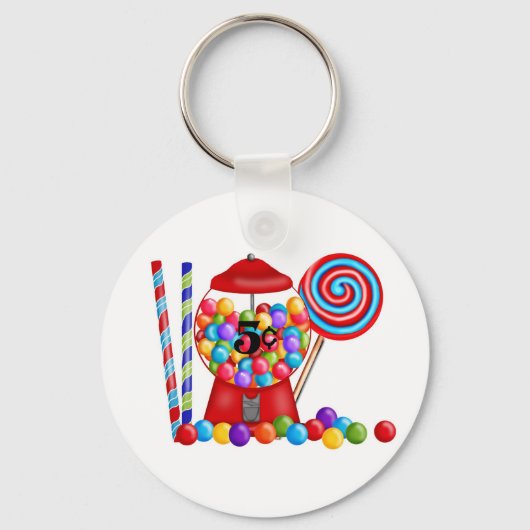 Gumball Machine Snoep Lollipop Sleutelhanger (Voorkant)