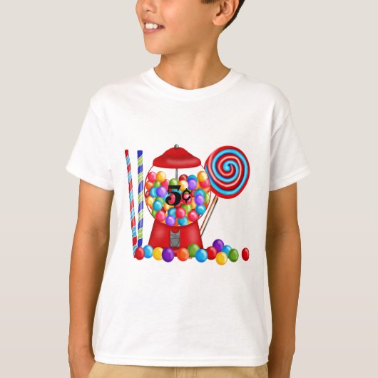 Gumball Machine Snoep Lollipop T-shirt (Voorkant)