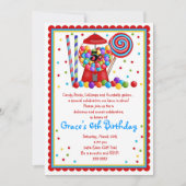 Gumball Machine Snoep Lollipop - zoete uitnodiging (Voorkant)